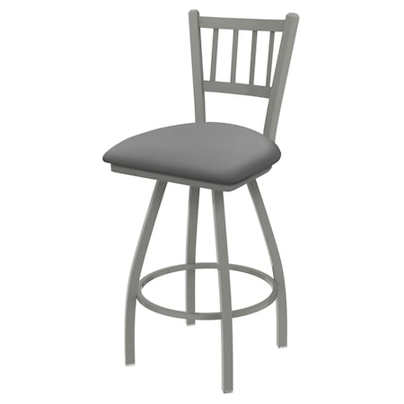 Holland Bar Stool Co 36" Swivel Bar Stool, Nickel Finish, Canter Grey Seat 81036AN007